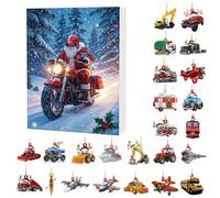 2025 Transportation Advent Calendar 24 Days Christmas Countdown Gift | Durable acrylic transportation ornaments for festive tree decoration, perfect for toddler boys and kids to enjoy daily D