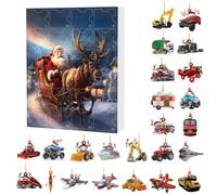2025 Transportation Advent Calendar 24 Days Christmas Countdown Gift | Durable acrylic transportation ornaments for festive tree decoration, perfect for toddler boys and kids to enjoy daily G
