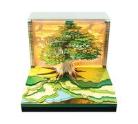 2025 Tree House Calendar | Colorful Art Memo Calendar with Light | Cute Paper Sculpture Decorative Calendar for Notes Taking and Craft Lovers, Perfect Ornament for Home with 3.35x3.35x2.68 inches