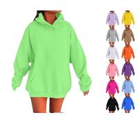 2025 Trendy Oversized Women’s Hoodie - Lightweight Fleece Sweatshirt with Pockets, Fall/Winter Fashion Top(A-Mint Green,XXL)