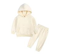 2025 Tuta Bambini Ragazzo Completi e coordinati ragazzi Set Autunno Inverno Tinta Unita Abbigliamento Sportiva Felpa Completo Sportivo Morbido Caldo Pantaloni Lunghi Sportivi per ragazze