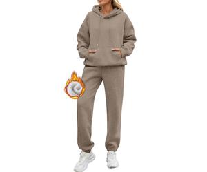 2025 Tuta Donna Inverno Pile Oversize Tuta Completa 2 Pezzi Manica Lunga Felpa con Cappuccio e Pantaloni Set Due Pezzi Set Sportivi Fitness Jogging Abbigliamento Sportivo Sweatshirt