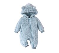 2025 Tuta Neonato Invernali con Pelliccia Bambino Inverno da Neve Cappuccio Addensare Caldo Flanella Pagliaccetto Cappotto Footed Anteriore Invernale Bambina per Ragazze 0-18 Mesi