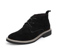 2025 Uomo Abito Classico Casual Chukka Stivali Stringati Deserto Stivaletti Larghi Pioggia Uomini, Nero , 39 EU