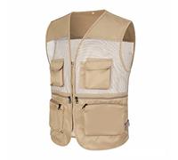 2025 Uomo Casual All'aperto Lavoro Pesca Viaggi Foto Gilet Cargo Giacca Multiple Tasche Le Stelle Così Vicino Film, beige., 3XL
