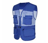 2025 Uomo Casual All'aperto Lavoro Pesca Viaggi Foto Gilet Cargo Giacca Multiple Tasche Le Stelle Così Vicino Film, Blu, L