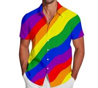 2025 Uomo Casual Loose Revers Print Manica Corta Polsini Button Port Style Floral Shirt Sabbia Beach Estate Top Camicia Uomo Modern Fit Manica Lunga, multicolore, S
