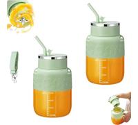 2025 Upgrade Blendgo 800 Portable Blender, Blendgo 800 - Portable Blender, Multifunctional Handheld Juicer with Straw & Strap, Double-Click Quick Launch for Smoothies Juices and Shakes (Green*2)