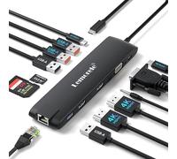 2025 Upgrade Lemorele Docking Station USB C/A 10Gbps 3Display- 14 in 1 USB C Do