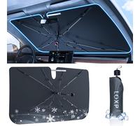 2025 Upgraded Windshield Sun Shade for Toyota Foldable Car Cover, 5 Layers UV Block Cotating Keep Cooler, Front Window Heat Insulation Protection, SUV Windshield m 57"x33"