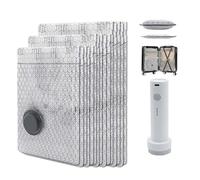 2025 Upgraded X7 Cordless Travel Vacuum Bag Set with Rechargeable air Pump, Vacuum Bags for Rechargeable Air Pump, Space Saver For Clothes And Clothing Travel (Pump+15Bags)