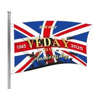 2025 VE DAY 80° striscione - VE DAY 80° bandiera, VE DAY 80° bandiera commemorativa | Alta definizione -Stampa all'aperto per varie celebrazioni, feste, riunioni e altre occasioni