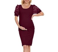 2025 Vestiti di maternità Fornitore di vestiti per l'allattamento al seno Vestito da maternità Abito da donna in rete a maniche corte Trailing Photoshoot Dress, Rd1., XL