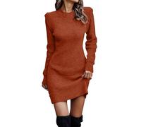2025 Vestito a Portafoglio Donna Manica Lunga- Abito Mezza Lungo Sexy Maglia Chic Ed Elegante Tinta unita Taglio Slim Fit Casual Classici Temperamento Confortevole Maglione Autunno Inverno Dress