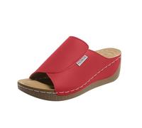 2025 VivaStep Sandali Ergonomici & Antiscivolo Sandali Per Le Donne Ortopediche Open Toe Pantofole Fuzzy Pantofole Donna Taglia 9, Rosso, 36.5 EU