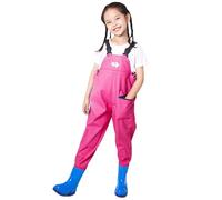 2025 Waders da pesca per bambini ragazzi e ragazze con tasca per bambini impermeabili per caccia pesca con stivali, leggings termici, Rosa, 3-4 Anni