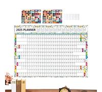 2025 Wall Calendar 12 Month - 2025 Wall Calendar Large - Prractical Big Wall Calendar 2025 Yearly Planner | Foldable Work Calendar 12 Month Wall Calendar Home Company Institution