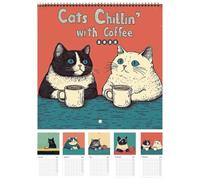 2025 Wall Calendar, 2025 Cute Kittens Calendar, Hangable Cat Design 12 Month Calendar, Monthly 12 Month Family Planner Organizer Calendar For Living Room, Bedroom, Kitchen