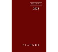 2025 Weekly and Monthly Planner Calendar, January - December, 6" x 9", Red,: Between The Lines Edition