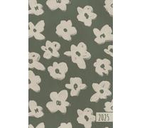 2025 Weekly Planner: Floral Pattern Design | One Week on Two Pages | Pocket Size - A6 (4"x6") | Vertical Layout | Column View | Compact Calendar | Agenda & Diary | Jan. - Dec. 2025 | Olive Green