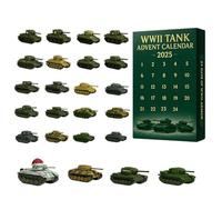 2025 WWII Tank Advent Calendar, 24 Days Christmas Countdown Calendar with Iconic WW2 Tanks, Tanks Advent Calendars, Tanks Countdown Surprise Gifts, for History Buffs (Green)