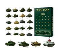 2025 wwii1 Tank advent calendars, 24 Days of Iconic Tank, Christmas Countdown Calendar 2025 Contains 24 Tank1 Ornament, Christmas Tree Decorations