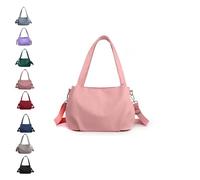 2025New Light and Versatile Casual Bag, Nylon Waterproof Shoulder Crossbody Bag With Multiple Pockets, for Women Daily Use (Pink)