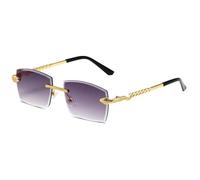 2026 2023 nuovo Polygon Randlose Sonnenbrille Frauen Retro Schlange Dekoration Klare Brillen M?nner Sonnenbrille UV400, Grauverlauf, Taglia unica