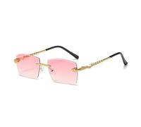 2026 2023 nuovo Polygon Randlose Sonnenbrille Frauen Retro Schlange Dekoration Klare Brillen M?nner Sonnenbrille UV400, Pink, Taglia unica