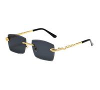 2026 2023 nuovo Polygon Randlose Sonnenbrille Frauen Retro Schlange Dekoration Klare Brillen M?nner Sonnenbrille UV400, nero, Taglia unica