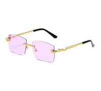 2026 2023 nuovo Polygon Randlose Sonnenbrille Frauen Retro Schlange Dekoration Klare Brillen M?nner Sonnenbrille UV400, lilla, Taglia unica