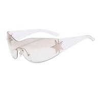 2026 2024 Fashion Punk Sonnenbrille für Frauen M?nner Trendy Wrap Around Sonnenbrille Shades Star Dekoration Eyewear UV400 Schutzbrille, C5, Taglia unica