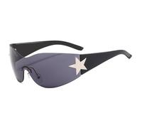 2026 2024 Fashion Punk Sonnenbrille für Frauen M?nner Trendy Wrap Around Sonnenbrille Shades Star Dekoration Eyewear UV400 Schutzbrille, C1, Taglia unica