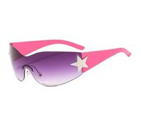 2026 2024 Fashion Punk Sonnenbrille für Frauen M?nner Trendy Wrap Around Sonnenbrille Shades Star Dekoration Eyewear UV400 Schutzbrille, C7, Taglia unica