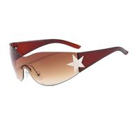 2026 2024 Fashion Punk Sonnenbrille für Frauen M?nner Trendy Wrap Around Sonnenbrille Shades Star Dekoration Eyewear UV400 Schutzbrille, C6, Taglia unica
