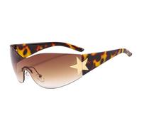 2026 2024 Fashion Punk Sonnenbrille für Frauen M?nner Trendy Wrap Around Sonnenbrille Shades Star Dekoration Eyewear UV400 Schutzbrille, C9, Taglia unica