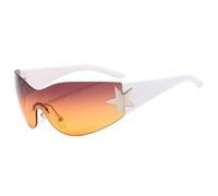2026 2024 Fashion Punk Sonnenbrille für Frauen M?nner Trendy Wrap Around Sonnenbrille Shades Star Dekoration Eyewear UV400 Schutzbrille, C11., Taglia unica