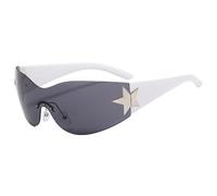 2026 2024 Fashion Punk Sonnenbrille für Frauen M?nner Trendy Wrap Around Sonnenbrille Shades Star Dekoration Eyewear UV400 Schutzbrille, C3, Taglia unica