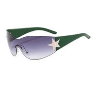 2026 2024 Fashion Punk Sonnenbrille für Frauen M?nner Trendy Wrap Around Sonnenbrille Shades Star Dekoration Eyewear UV400 Schutzbrille, C4, Taglia unica