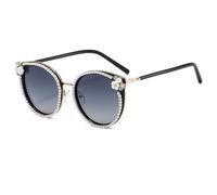 2026 2024 Nuovo Vintage Cat Eye Occhiali Da Sole Rotondi Per La Versione Delle Donne Metallo Senza Montatura Gradiente Occhiali Da Sole Tonalità UV400, Nero , Taglia unica