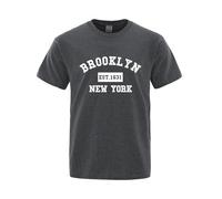 2026-2025 Uomo T-Shirt York Letter Print Uomo Casual Loose Estate Top Moda Traspirante Maglietta Blu Scuro Polo Uomo, grigio scuro, S