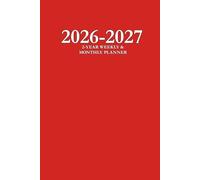 2026-2027 2-Year Weekly & Monthly Planner: Red 6x9 Paperback Organizer with To-Do Lists, Notes, and Calendar Pages