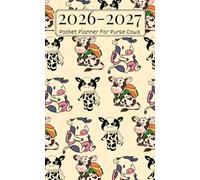 2026-2027 Cows Pocket Calendar: Small 2-Year Monthly Planner Organizer for Purse From January 2026 To December 2027
