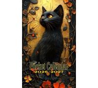 2026-2027 Cute Black Cat Pocket Calendar For Purse: 2 Year Small Size Monthly Planner (4 x 6.5 inches) Fits Your Bag and Purse - Black Cat Cover