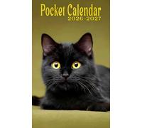 2026-2027 Cute Black Cat Pocket Calendar For Purse: 2 Year Small Size Monthly Planner (4 x 6.5 inches) Fits Your Bag and Purse - Cute Cat Cover
