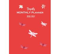 2026-2027 Monthly Planner Dragonfly: PINK. Runs From January 2026 -to December 2027, Large A4, 8.5X 11inches size. With Contacts, Passwords, Monthly Expenses ,Holidays and extra Notes Pages