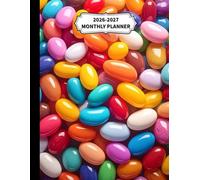 2026-2027 Monthly Planner Jelly Beans Cover: Pages include: yearly overview, goals, contacts, passwords, notes, birthdays, holidays