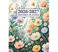 2026-2027 Monthly Planner: Large Print, Yearly Calendar, UK & USA Holidays, Note Pages, for Women
