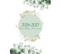 2026-2027 Monthly Planner | Two-Year Calendar Organizer | Elegant Floral Botanical Design | Large 8.5x11 Format | 24-Month Agenda with Notes, Goals & ... watercolor eucalyptus - minimalist design