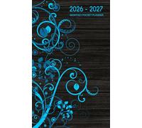 2026-2027 Monthly Pocket Planner: Small 24-Month Appointment Book to Plan and Organize Schedules from January to December Includes Federal Holidays with Blue Elegant Floral Cover, Purse or Bag Size